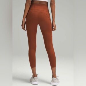 Lululemon Size 4 Fast and Free High-Rise Crops Dark Terracotta Brown